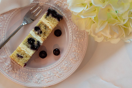 Blueberry and lemon flavour wedding cake